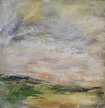Untitled Abstract with Green and Gold